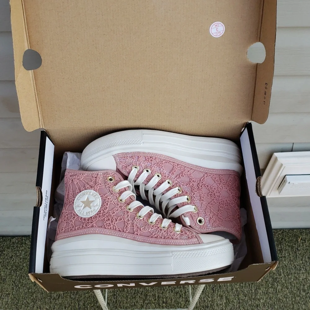 Converse Canvas CTAS Move Platform Daisy Cord Rust Pink Egret Sneakers Size 5.5